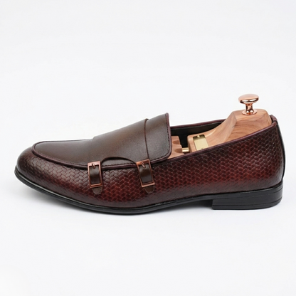 Walkist læder Double Monk loafers - Mørkebrun